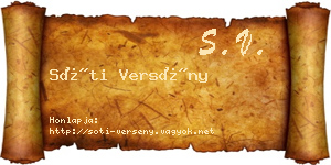Sóti Versény névjegykártya